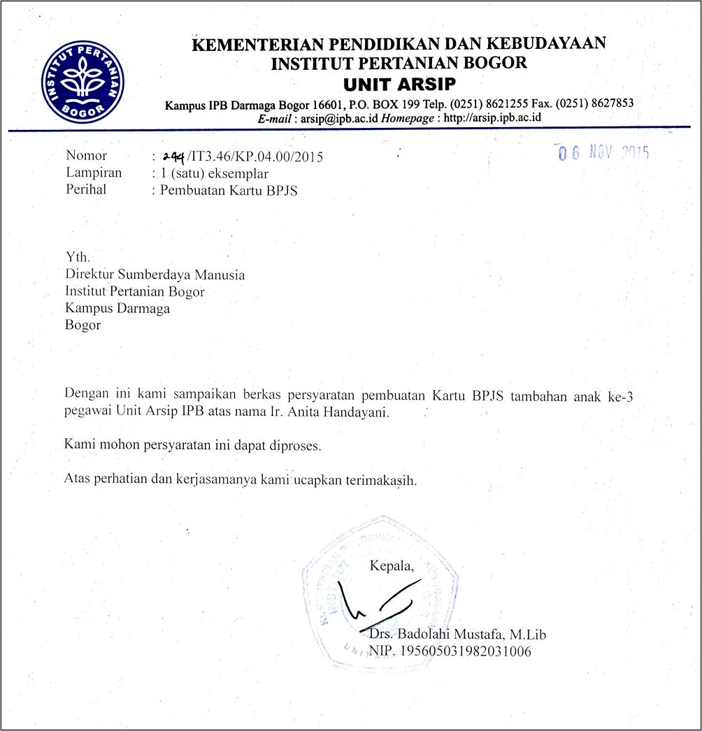 Contoh Surat Ganti Nama Perusahaan Bpjs Ketenagakerjaan