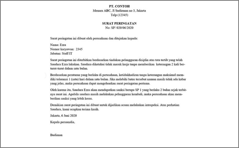 Contoh Surat Himbauan Dari Perusahaan