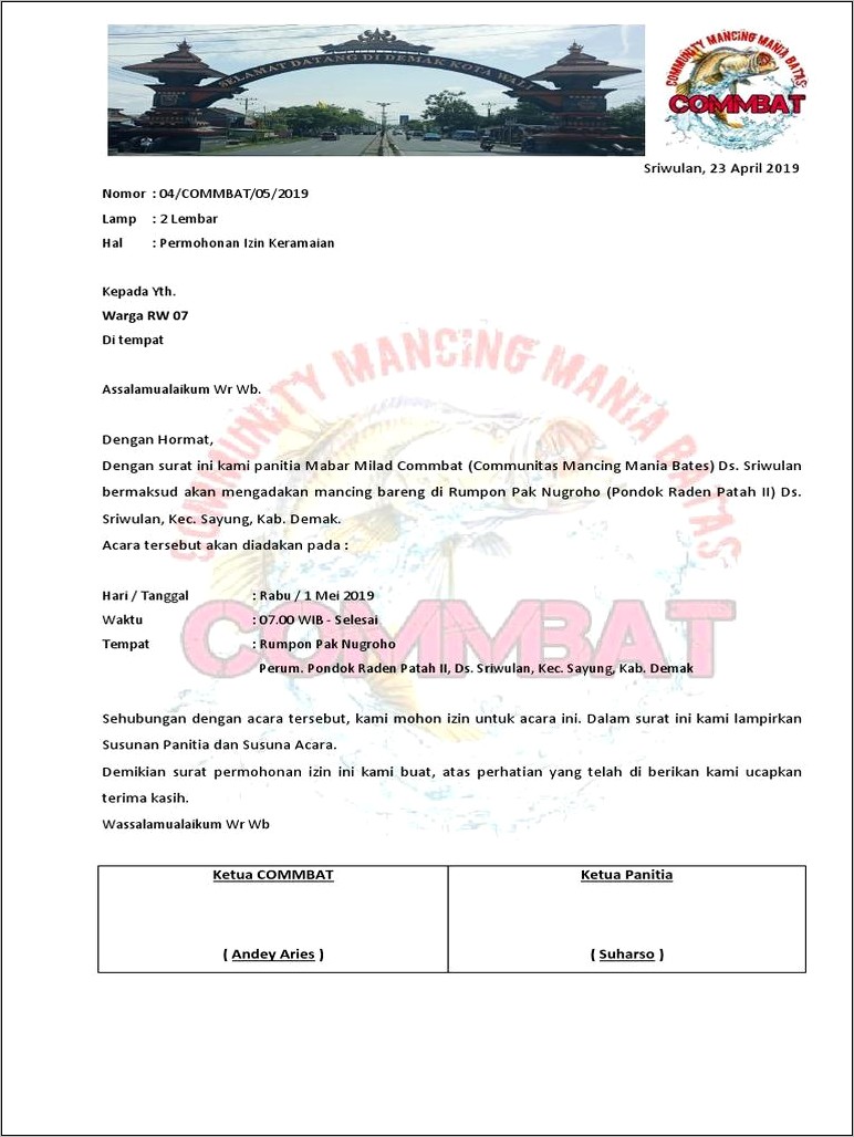 Contoh Surat Ijin Usaha Pemancingan Doc