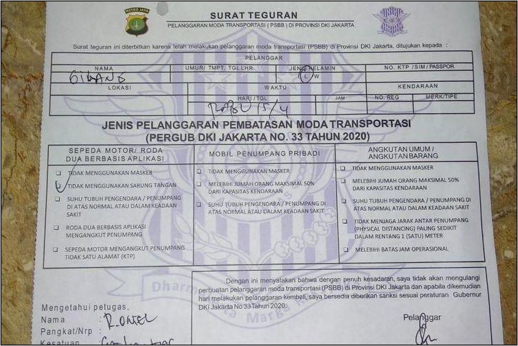 Contoh Surat Izin Cuti Anggota Polri