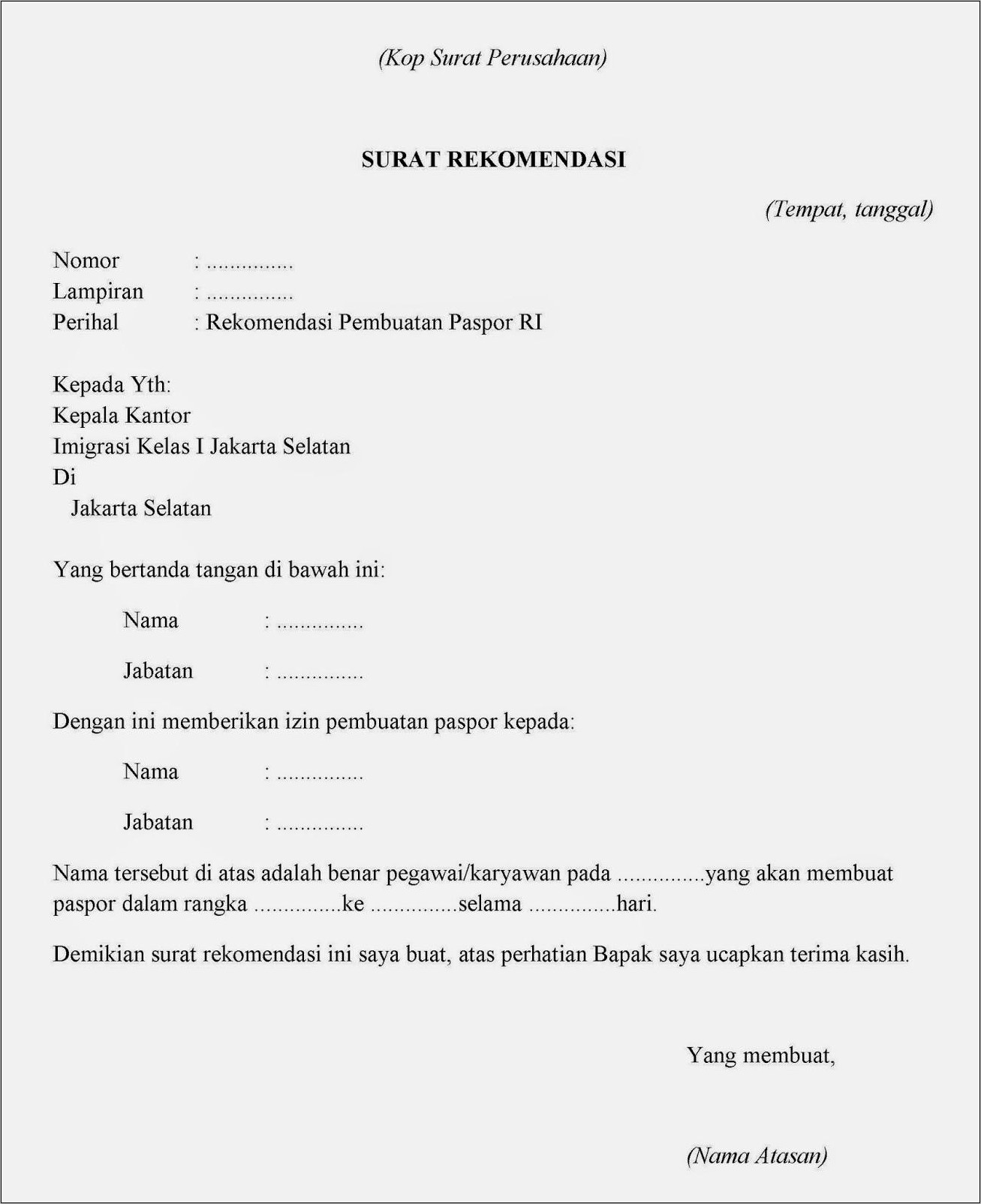 Contoh Surat Izin Pinjam Karyawan Perusahaan