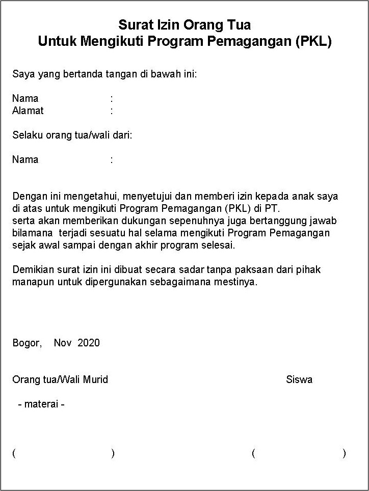 Contoh Surat Izin Praktek Kampus Untuk Kegiatan Di Kampus