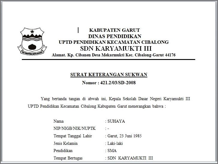 Contoh Surat Izin Rekomendasi Dari Atasan Tempat Bertugas