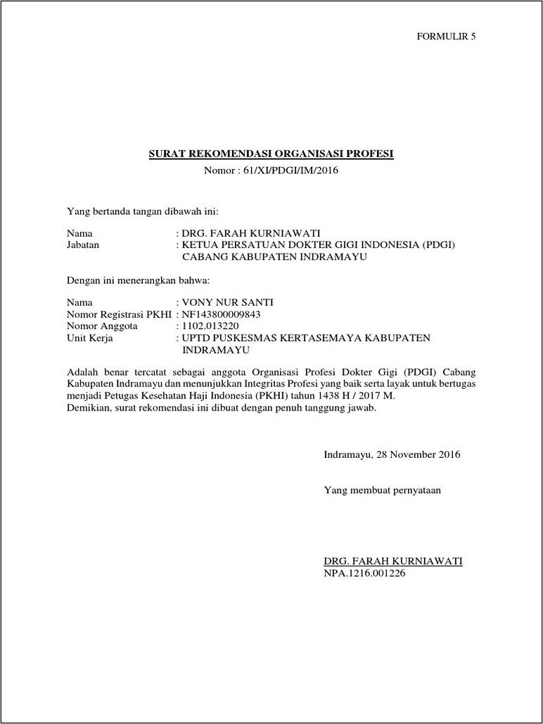 Contoh Surat Izin Rekomendasi Organisasi Ke Perusahaan