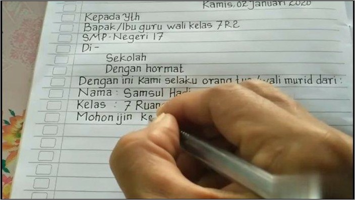 Contoh Surat Izin Sakit Dari Sekolah Tidak Bisa Mengikuti Ujian