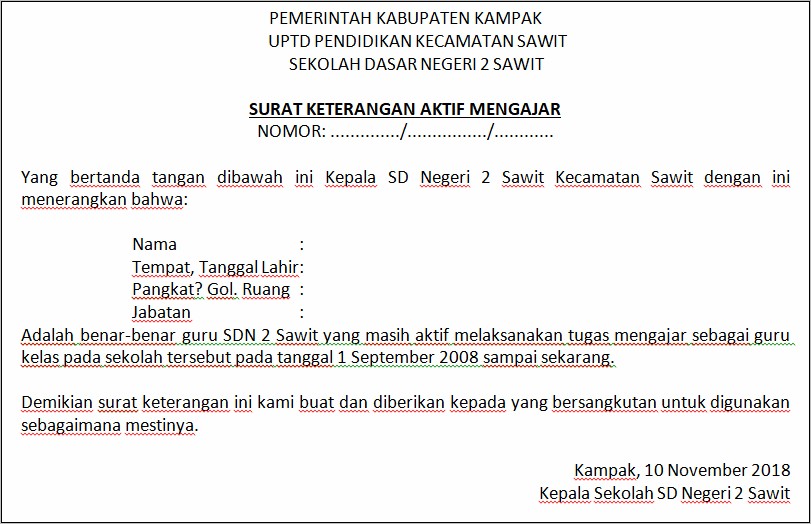 Contoh Surat Izin Sekolah Sertifikasi