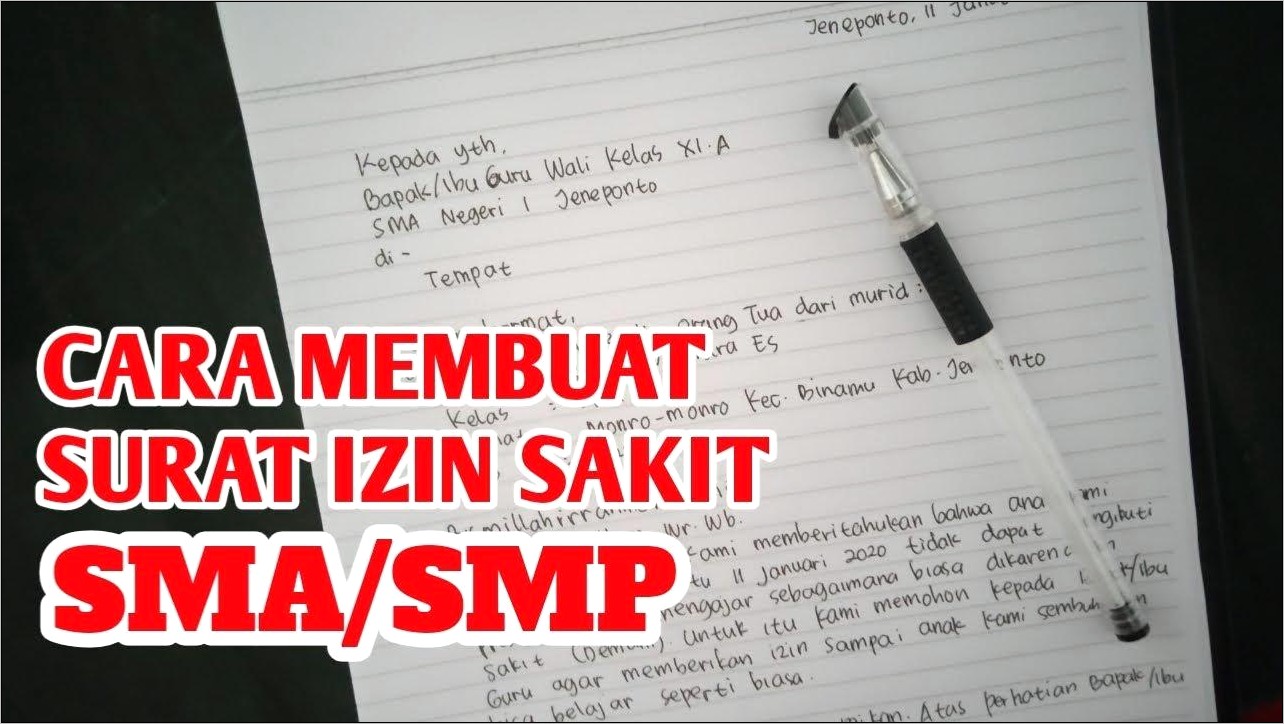 Contoh Surat Izin Siswa Ke Sekolah