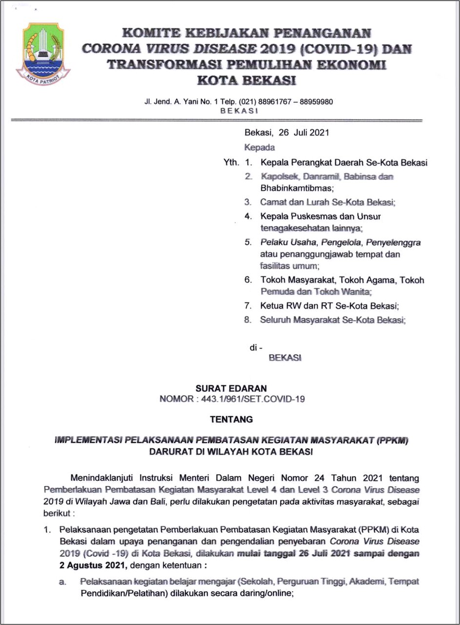 Contoh Surat Izin Tempat Dengan Waktu Kegiatan Diundur