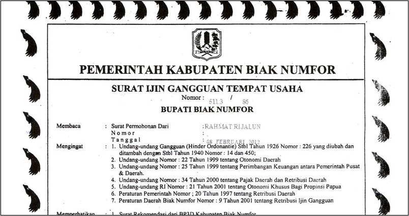 Contoh Surat Izin Tetangga Untuk Domisili Perusahaan