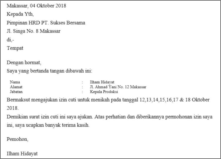 Contoh Surat Izin Tidak Masuk Karena Ada Acara.docx