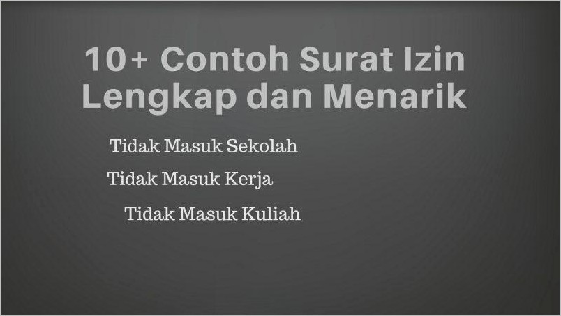 Contoh Surat Izin Tidak Masuk Kuliah Karena Ada Acara Keluarga