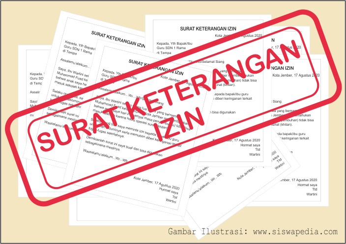 Contoh Surat Izin Tidak Masuk Sekolah Karena Periksa Rumah Sakit