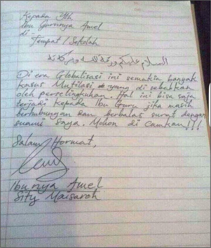 Contoh Surat Izin Tidak Masuk Sekolah Karena Sakit Tulis Tangan