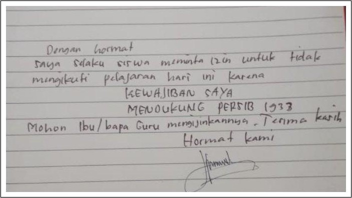 Contoh Surat Izin Tidak Masuk Sekolah Singkat Dan Jelas