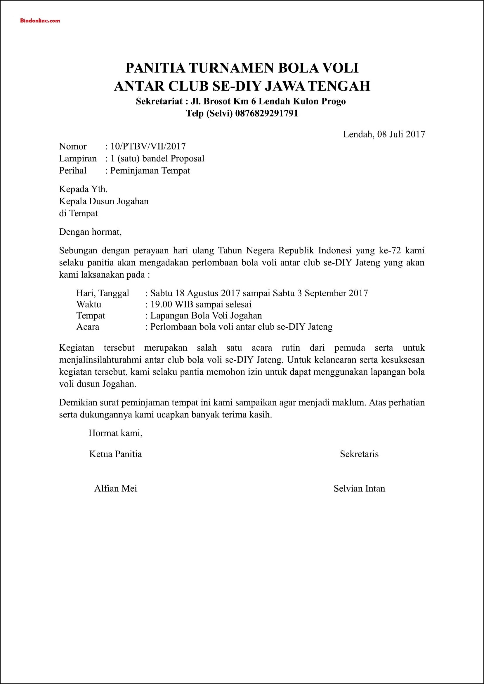 Contoh Surat Izin Tidak Resmi Observasi Lapangan