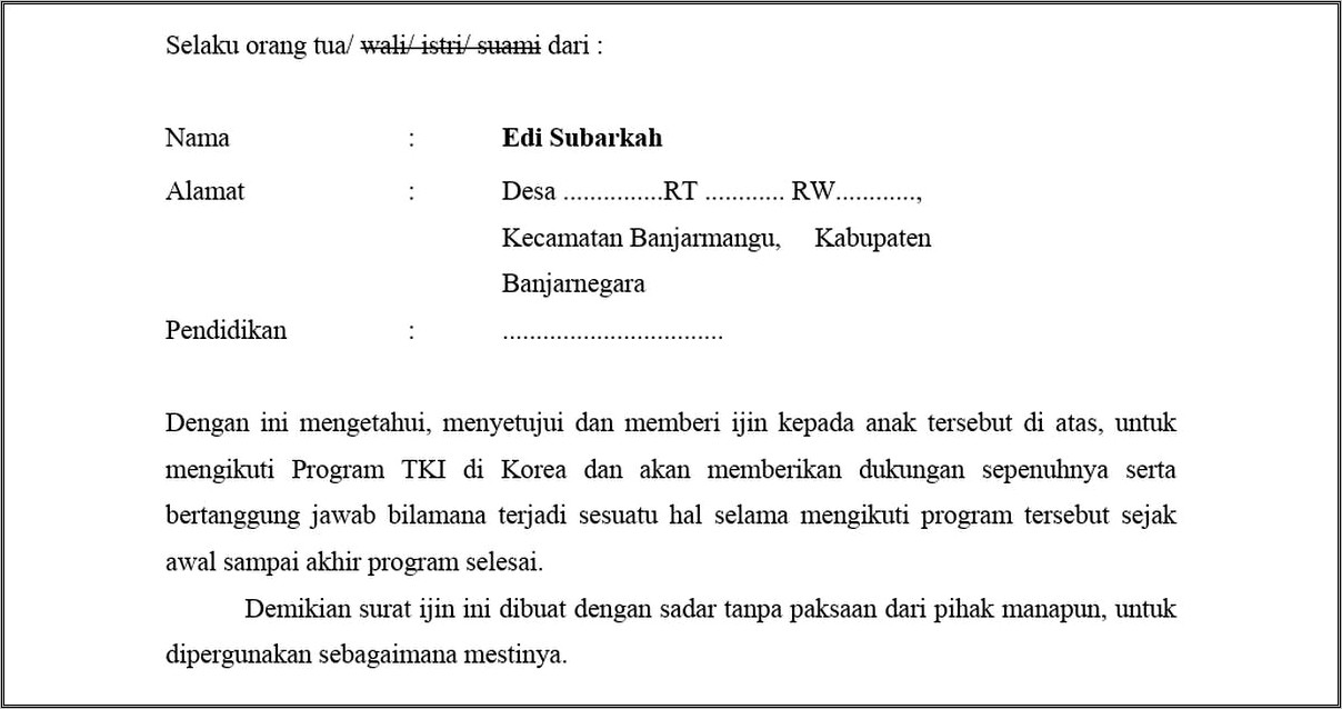 Contoh Surat Izin Untuk Berpartisipasi Dalam Kegiatan Diluar Sekolah