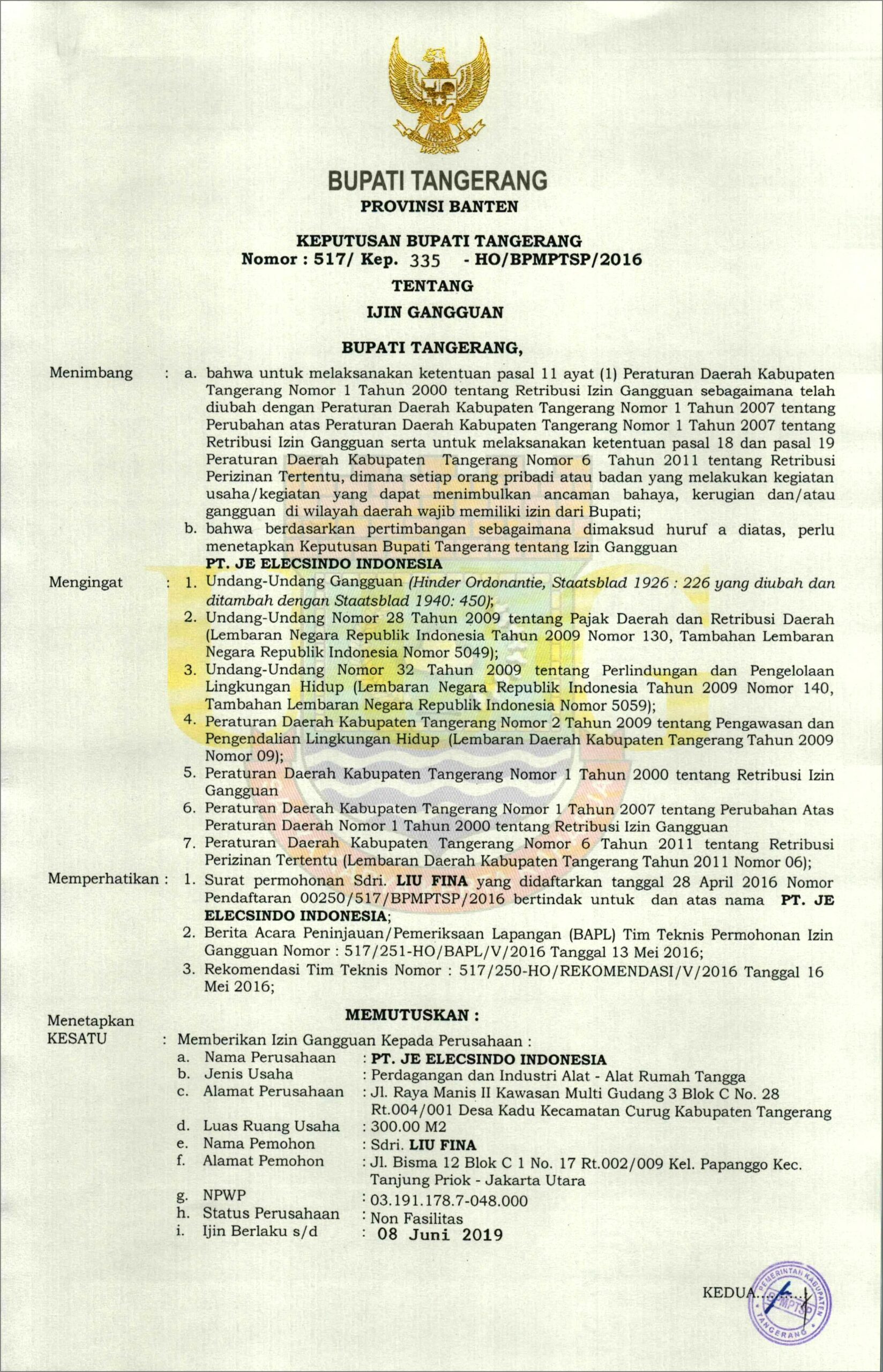 Contoh Surat Izin Usaha Industri Iui Kabupaten Sidoarjo