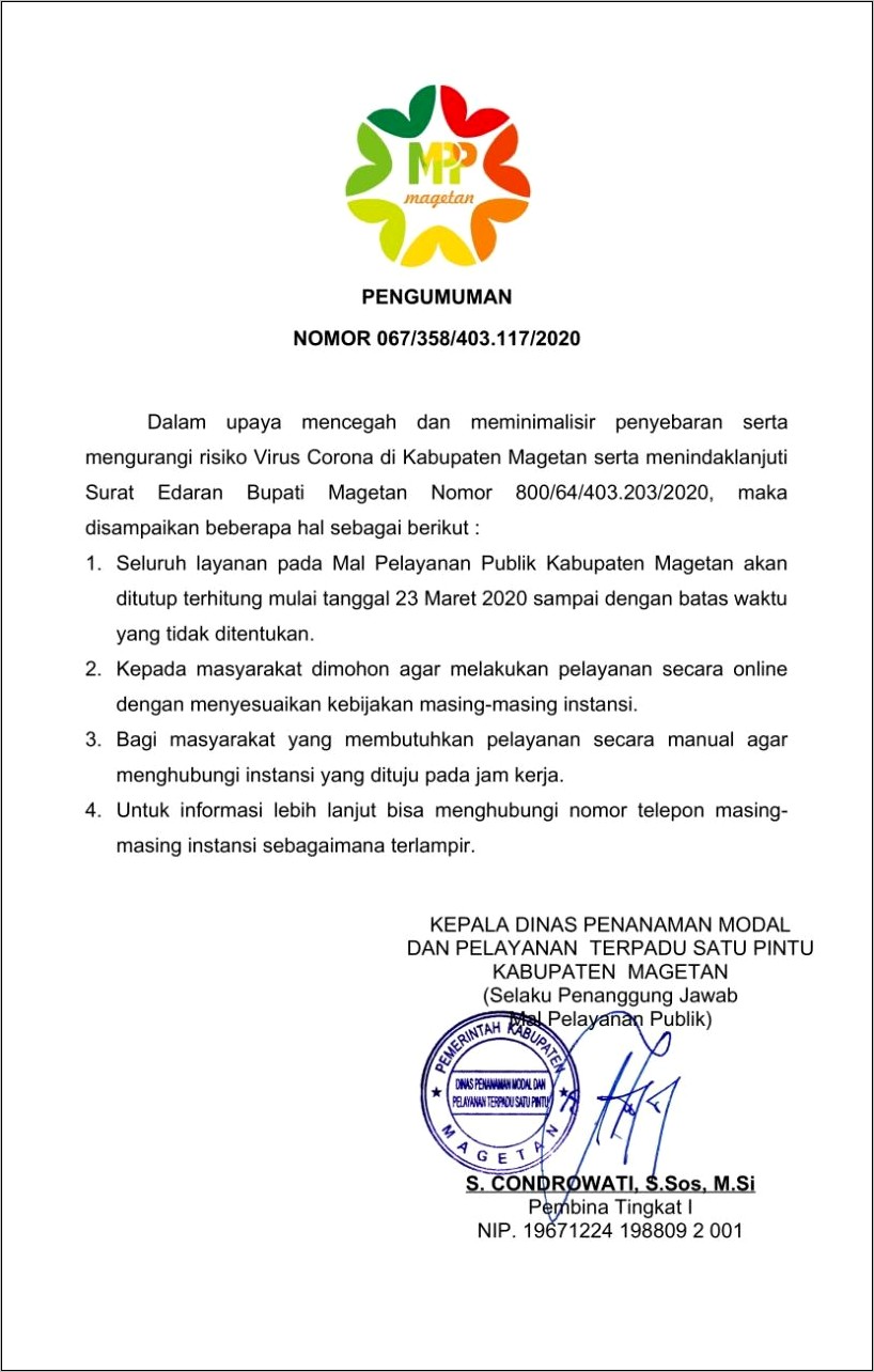 Contoh Surat Izin Usaha Makanan