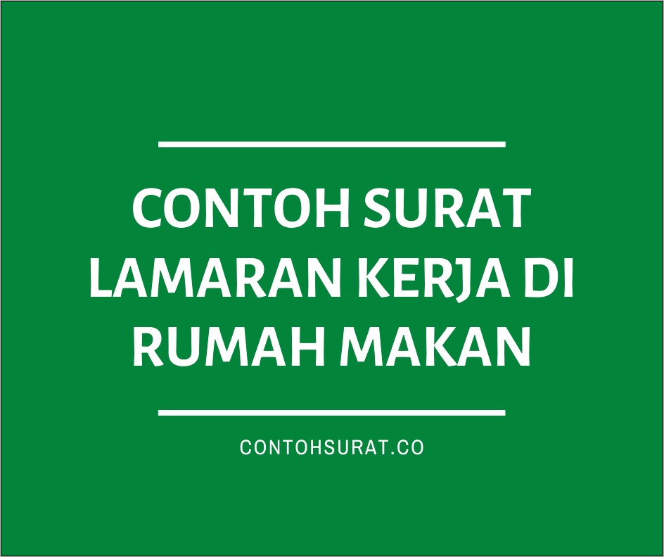 Contoh Surat Izin Usaha Rumah Makan