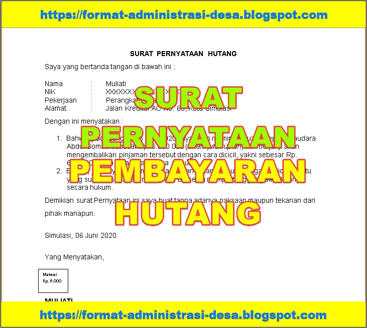 Contoh Surat Jaminan Pembayaran Rumah Sakit Dari Perusahaan