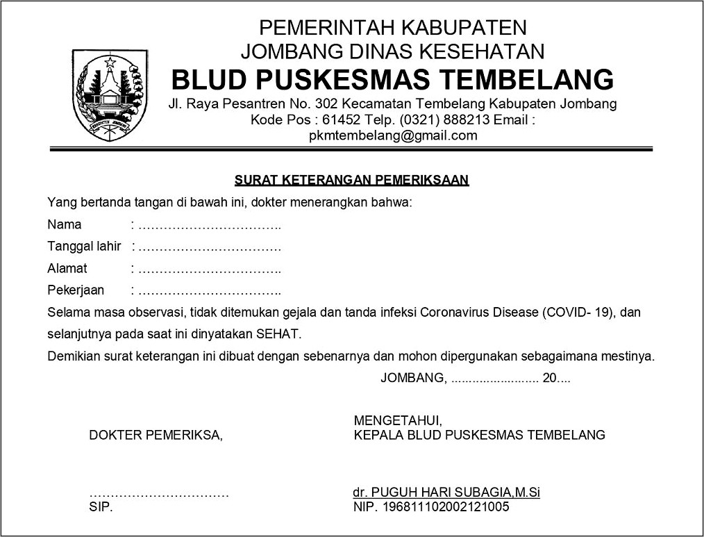 Contoh Surat Jaminan Pengobatan Dari Perusahaan Untuk Rumah Sakit