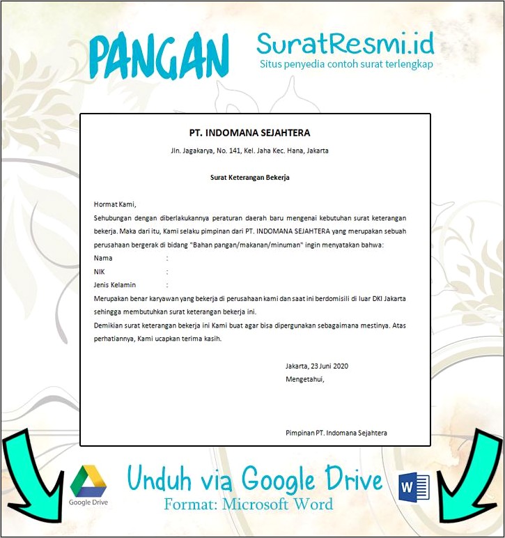 Contoh Surat Jaminan Pimpinan Perusahaan