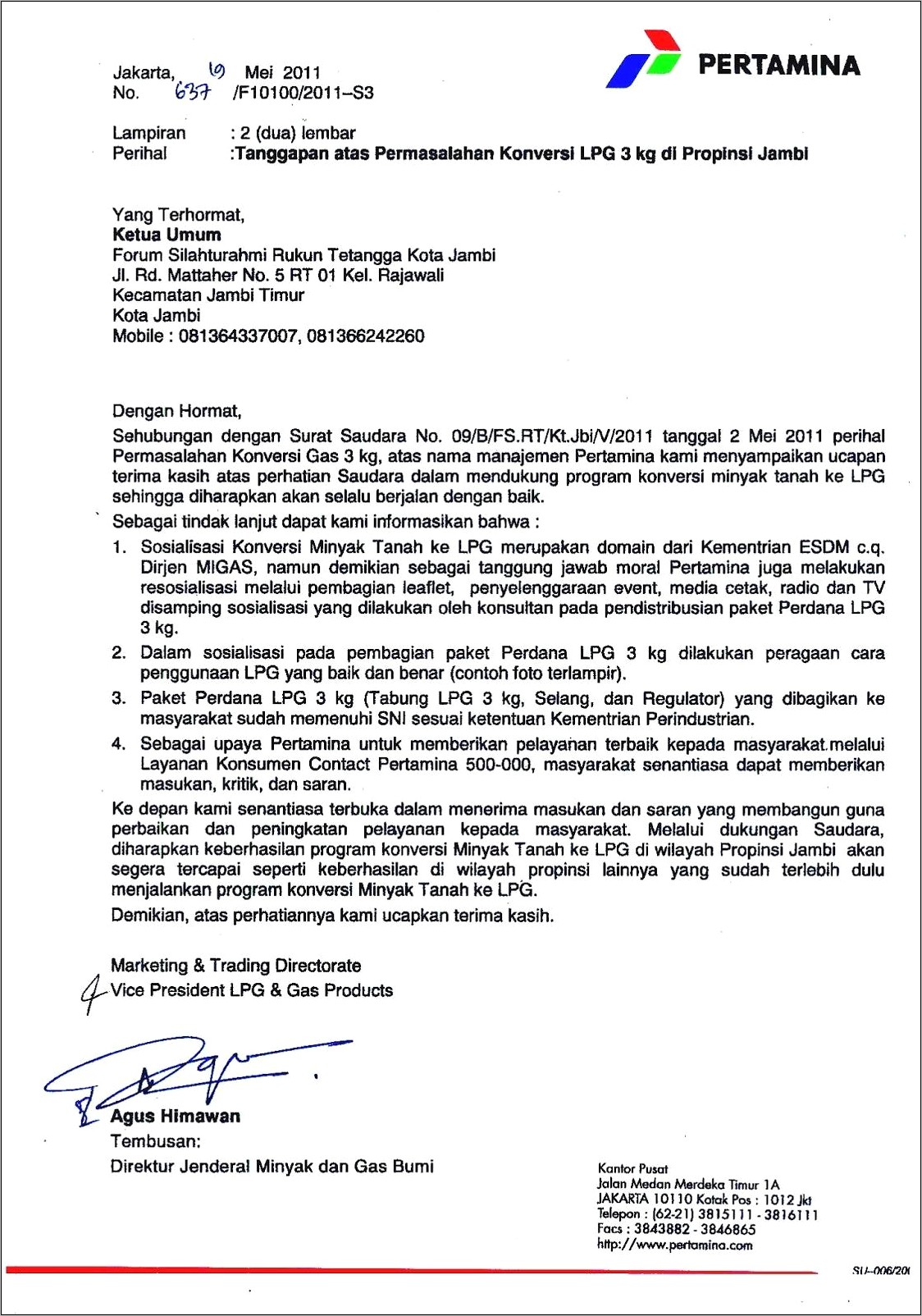 Contoh Surat Jawaban Ke Dinas