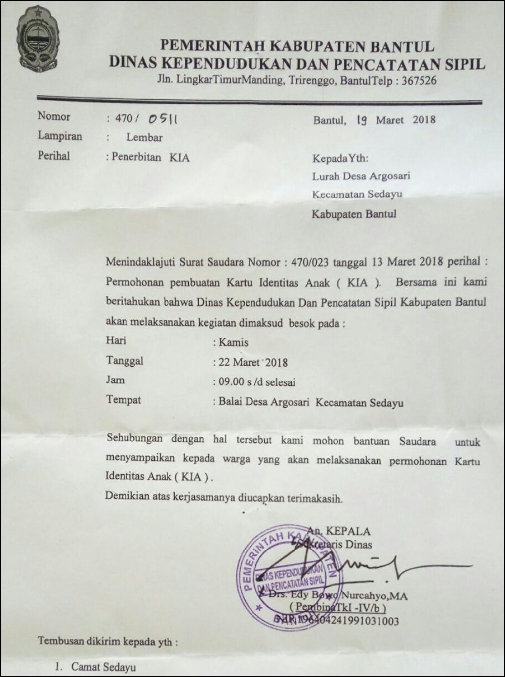 Contoh Surat Jemput Anak Di Dinas Sosial