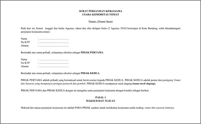 Contoh Surat Joint Perusahaan Pelayaran