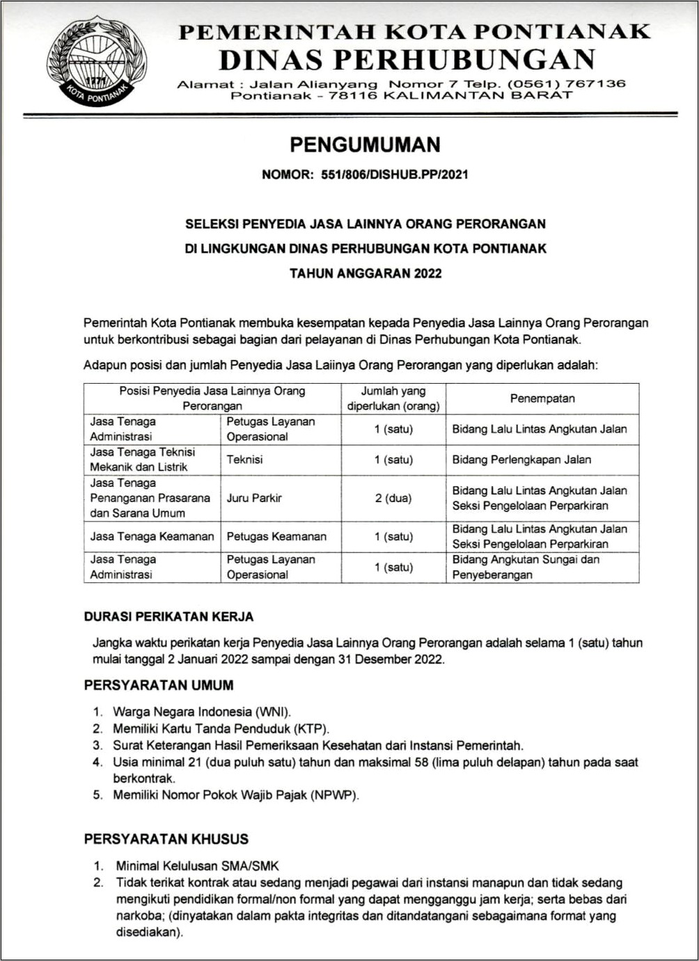 Contoh Surat Ke Dinas Perhubungan Untuk Penhelolaan Parkir