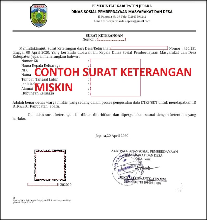 Contoh Surat Ke Dinas Sosial