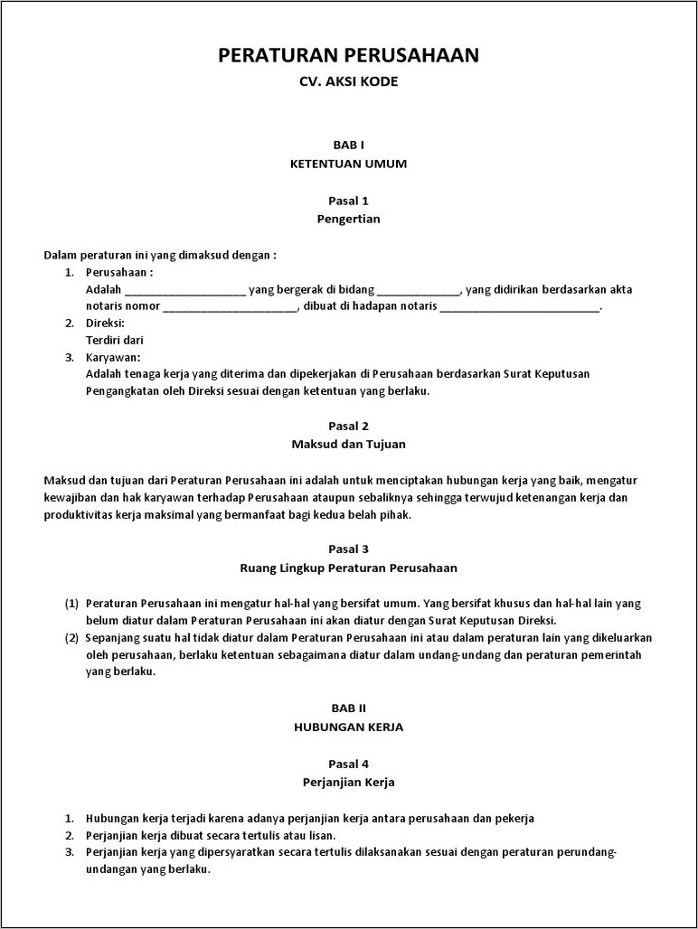 Contoh Surat Kebijakan Perusahaan Terhadap Pelanggaran Doc