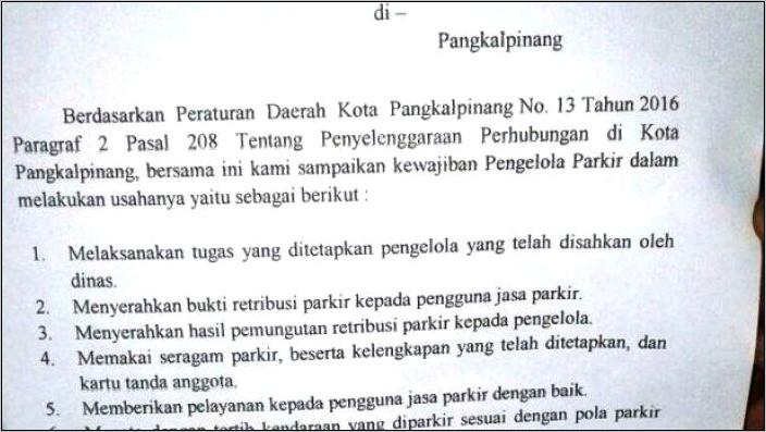 Contoh Surat Kepemilikan Kendaraan Bermotor Dinas