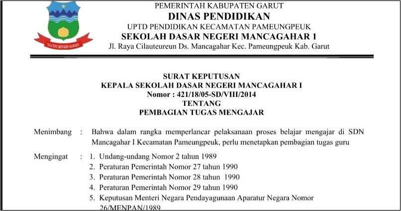 Contoh Surat Keputusan Bersama Perusahaan