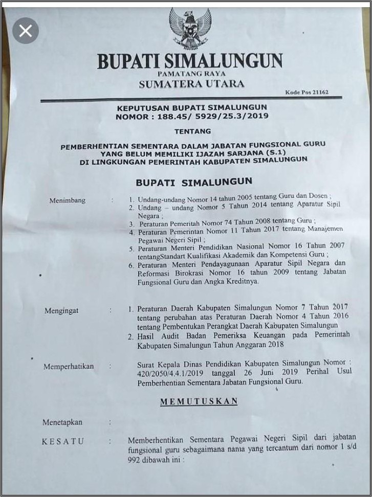 Contoh Surat Keputusan Dinas Kesehatan