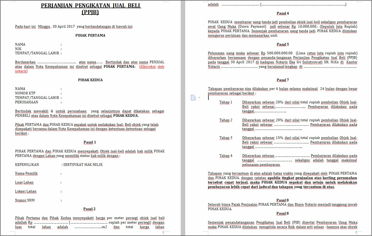 Contoh Surat Kerjasama Perusahaan Properti