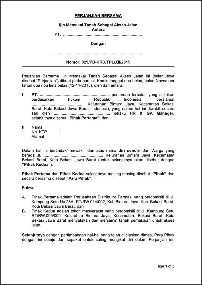 Contoh Surat Kerjasama Usaha Air