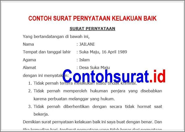 Contoh Surat Kronologis Karyawan Ke Perusahaan