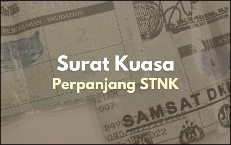 Contoh Surat Kuasa Pembayaran Pajak Mobil Atas Nama Perusahaan