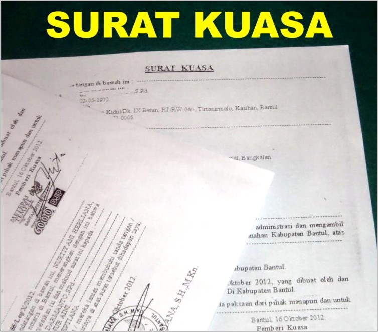 Contoh Surat Kuasa Untuk Menghadiri Undangan Penting