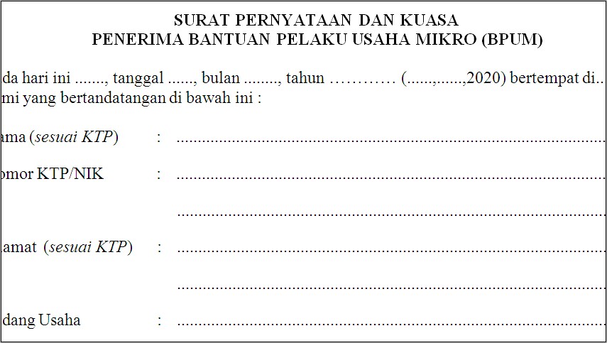 Contoh Surat Kuasa Untuk Pembukaan Rekening Badan Usaha