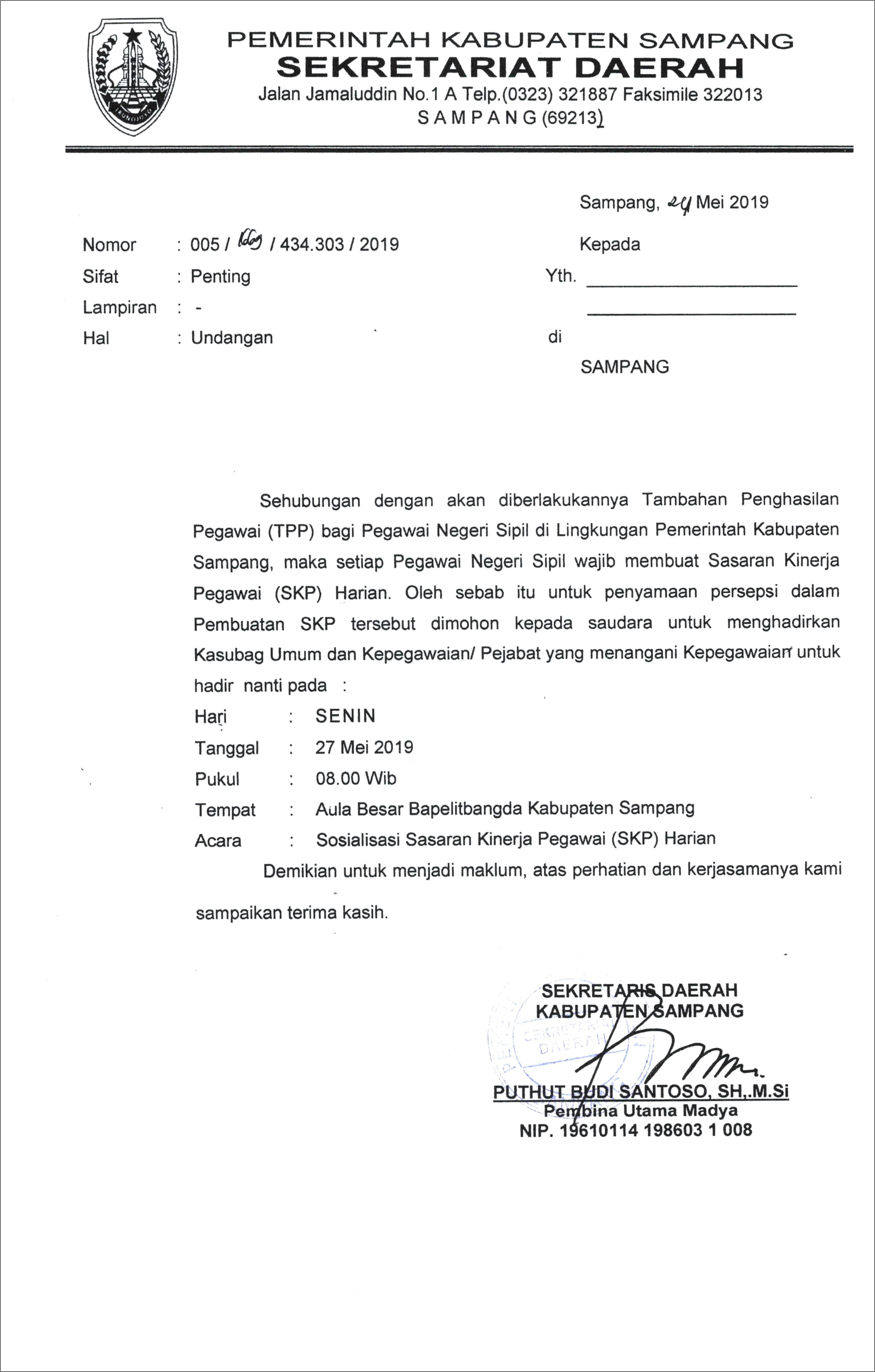 Contoh Surat Mengundang Uptd