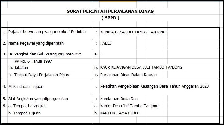 Contoh Surat Nota Dinas Di Pemerintahan