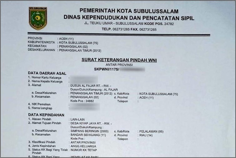 Contoh Surat Nota Dinas Pemko Batam