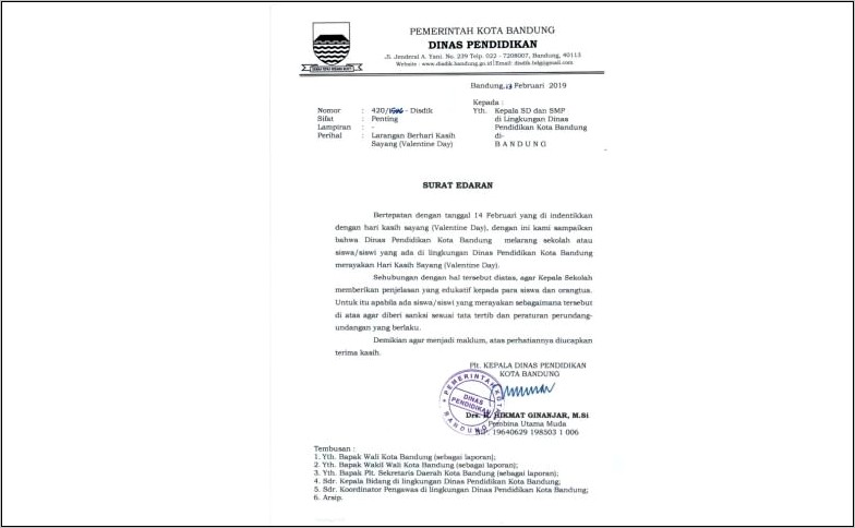 Contoh Surat Nota Dinas Pendidikan