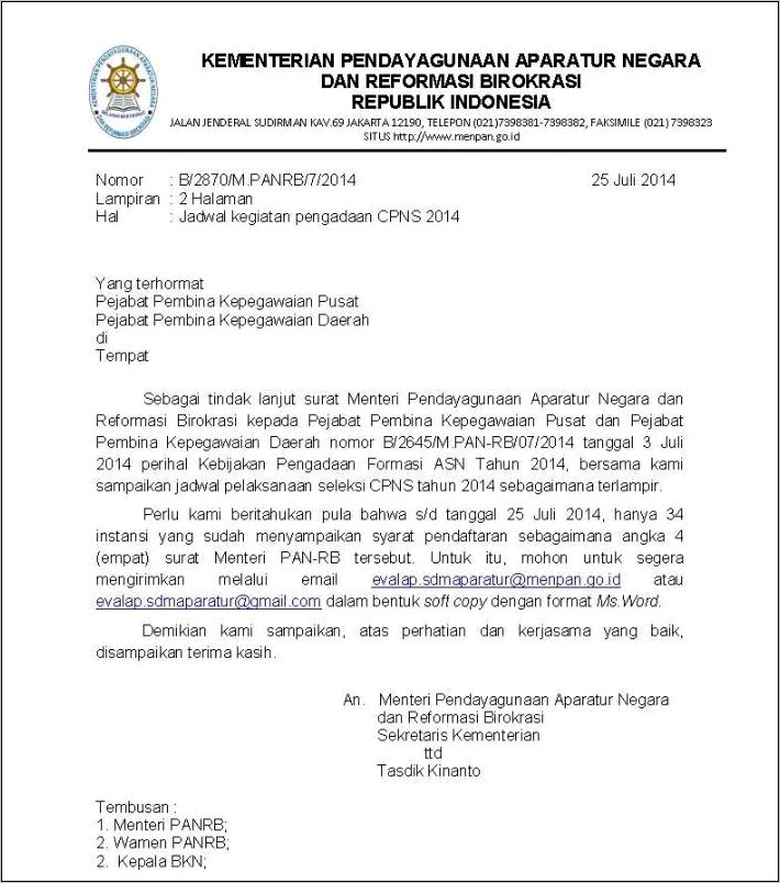 Contoh Surat Nota Dinas Pengadaan