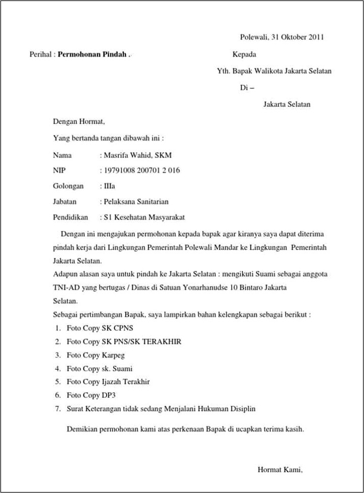 Contoh Surat Nota Dinas Polri