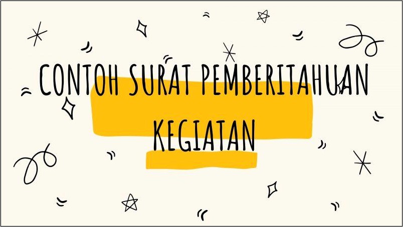 Contoh Surat Pemberitahun Kegiatan Sekolah Ke Dinas Pendidikan