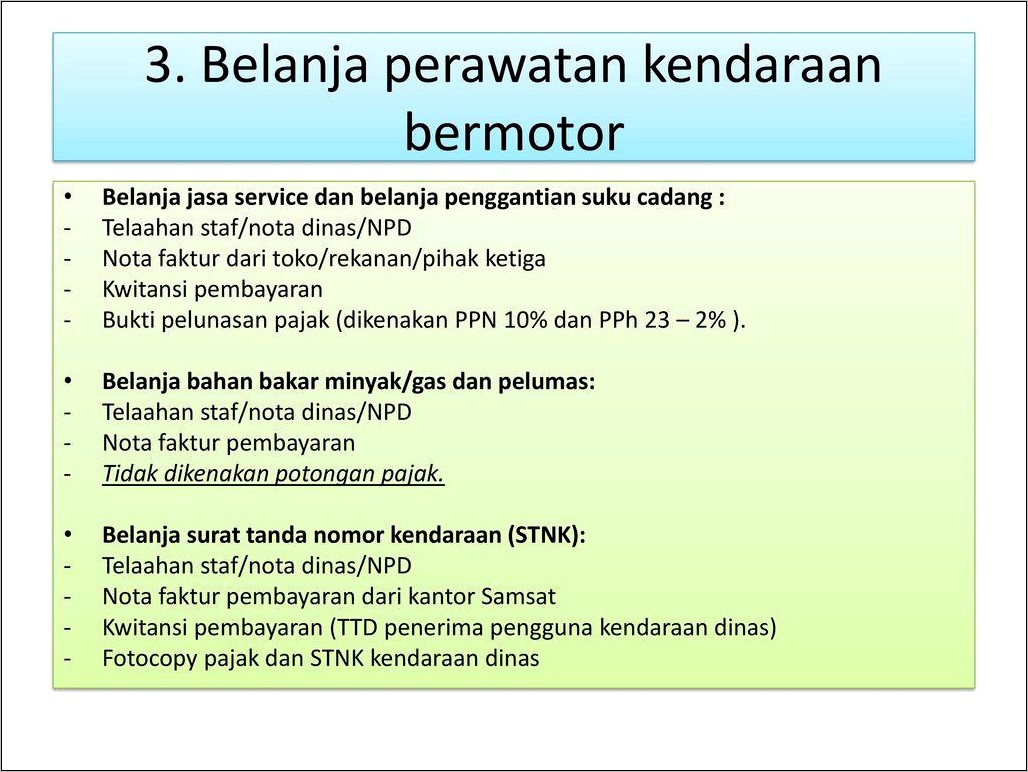 Contoh Surat Pemeliharaan Kendaraan Dinas