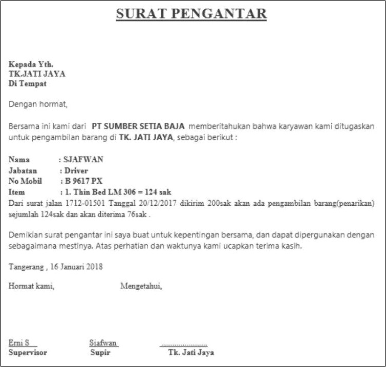 Contoh Surat Peminjaman Kendaraan Dinas Operasional Doc